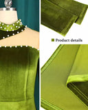 Elegant long sleeve dress Velvet Cut Out Beading Slit Long