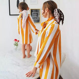 Mommy and Me Family Matching Yellow Striped dress