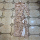 Velvet One Shoulder ruffles Dress