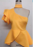 Sexy One Shoulder Blouse Top Ruffle women Plus Size