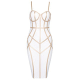 Women Bandage with gold straps Dress