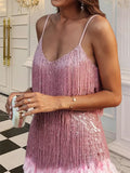 Sequined Tassel Feather Dress