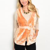 "Peach Lollipop" faux fur vest