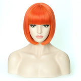 Short Synthetic Bob Wigs With Bangs For Women  Heat Resistant