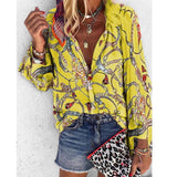 Chains print New Tops Blouse plus size