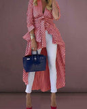 Women Low Belted Oversized Blouse Streetwear