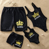 Family Matching Swimsuit Queen Princess Swimwear  Beachwear Mommy and me Swimsuit Beach Shorts For Kids Men