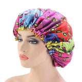 33cm Adjust Hair Styling Caps Print Large Sleep Fabric Hair Bonnet Satin Lined Sleep Cap Night Hat Ladies Hair Styling Tool