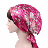 Women Silk Shower Cap Night Sleep Cap Hair Bonnet Hat Head Cover Satin