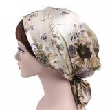 Women Silk Shower Cap Night Sleep Cap Hair Bonnet Hat Head Cover Satin
