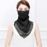 Temperament neck breathable mask new spring and summer anti-UV chiffon thin veil sunscreen multi-function large mask scarf
