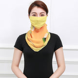 Temperament neck breathable mask new spring and summer anti-UV chiffon thin veil sunscreen multi-function large mask scarf