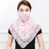 Temperament neck breathable mask new spring and summer anti-UV chiffon thin veil sunscreen multi-function large mask scarf