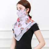 Temperament neck breathable mask new spring and summer anti-UV chiffon thin veil sunscreen multi-function large mask scarf