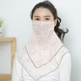 Temperament neck breathable mask new spring and summer anti-UV chiffon thin veil sunscreen multi-function large mask scarf