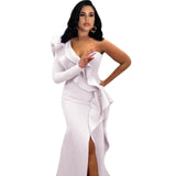 One Shoulder Long dress with ruffles